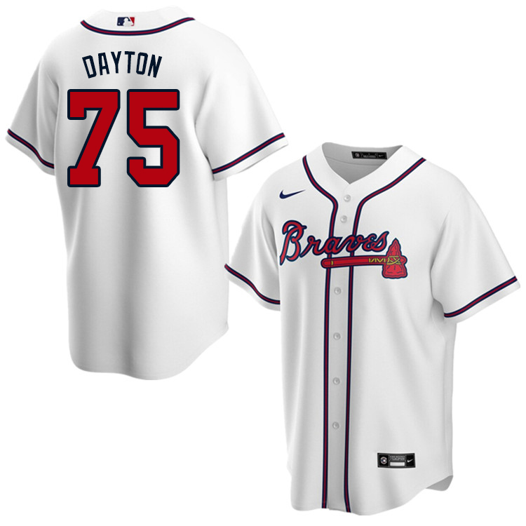 Nike Men #75 Grant Dayton Atlanta Braves Baseball Jerseys Sale-White